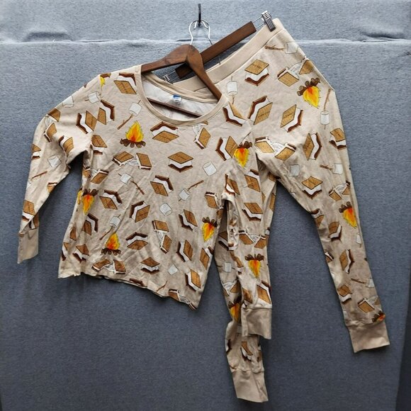 Old Navy Beige S'mores Print Pajama Set - Picture 1 of 8